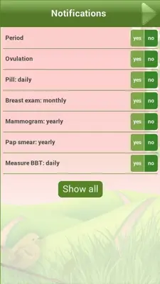 Ovulation and Period Calendar android App screenshot 1